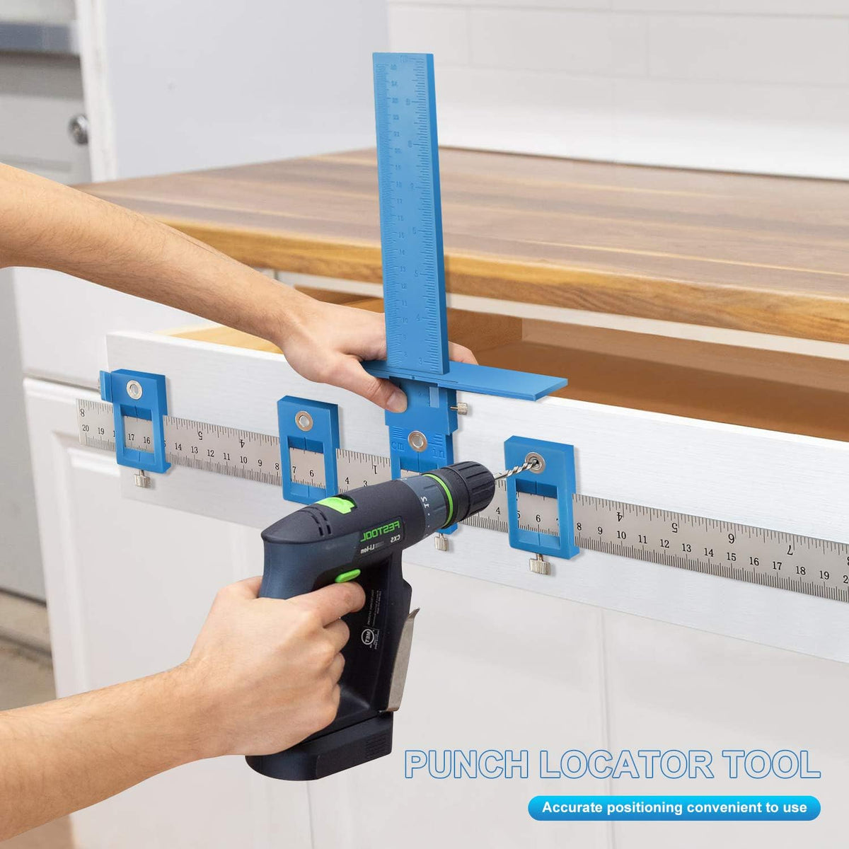 Cabinet Hardware Jig Tool Adjustable Drill Template Guide Pack of 2 T24843