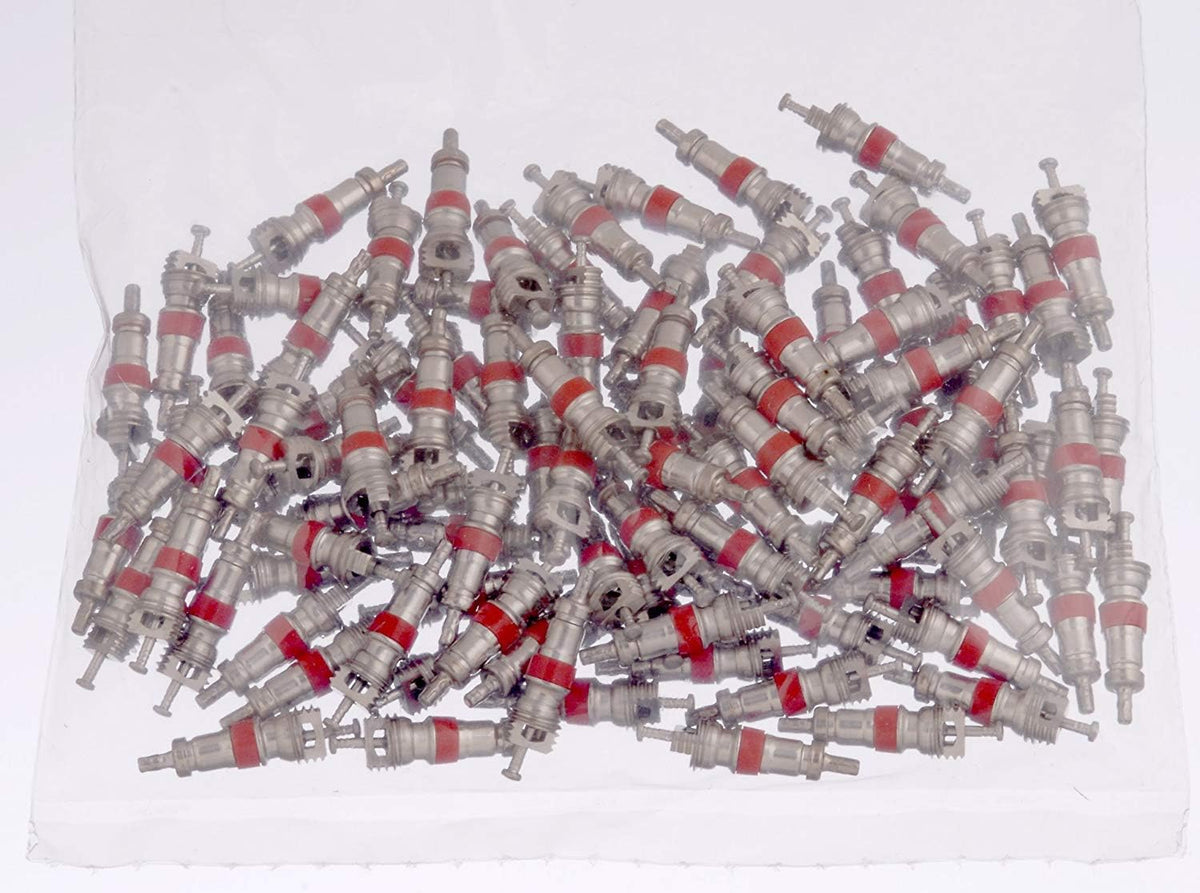 500 Pack Nickel Plated Red Valve Cores K1603