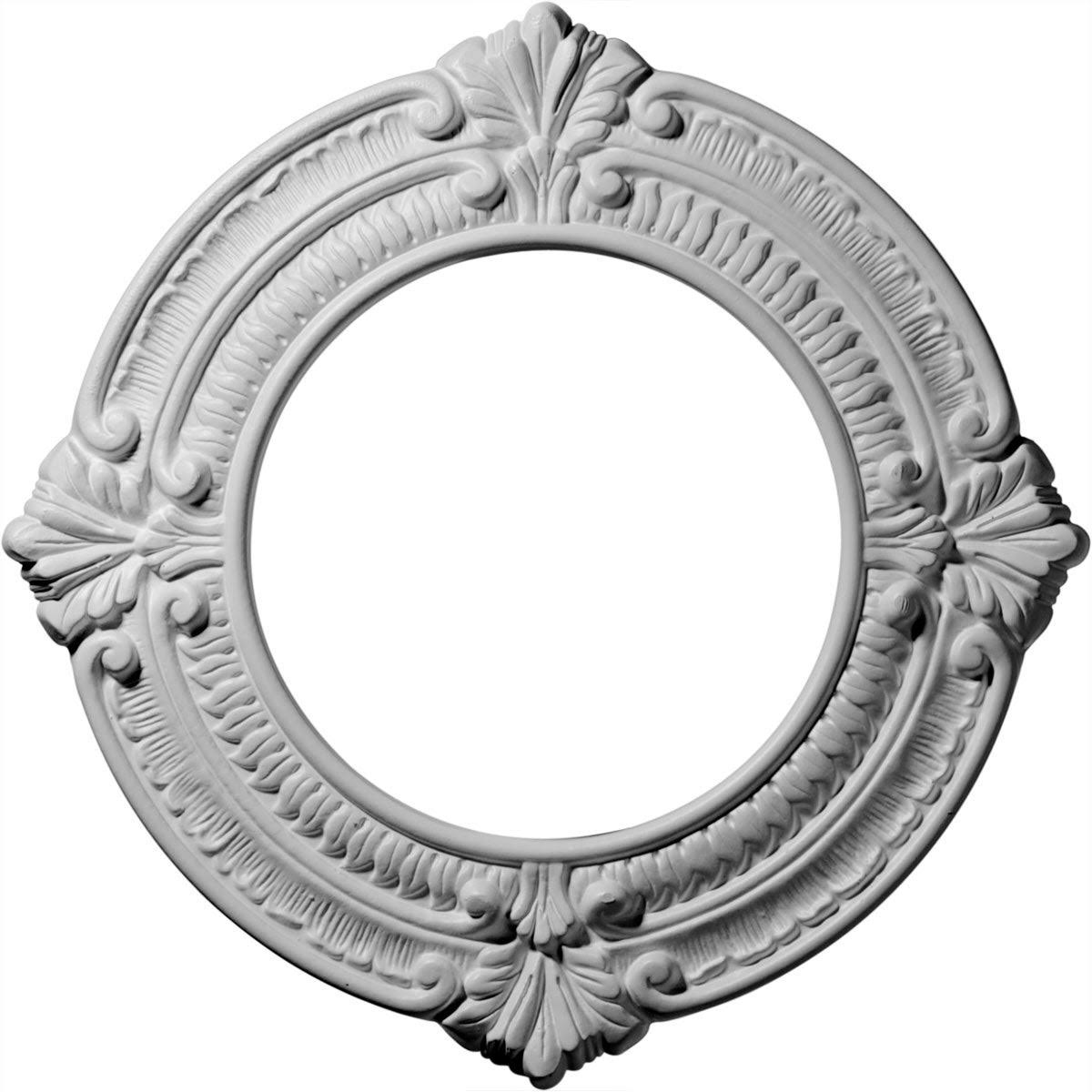11 1/8 inch x 6 1/8 inch x 5/8 inch Hand-Painted Ceiling Medallion F9922