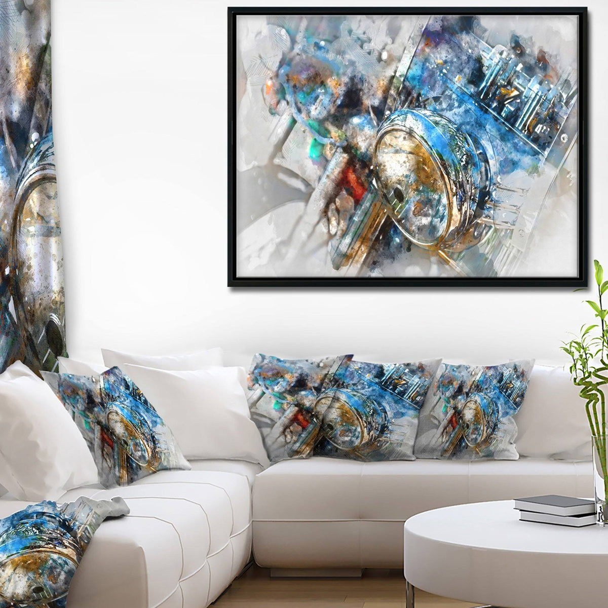 Framed Canvas Art Print 20 in. Wide x 12 in. High Gold S70448