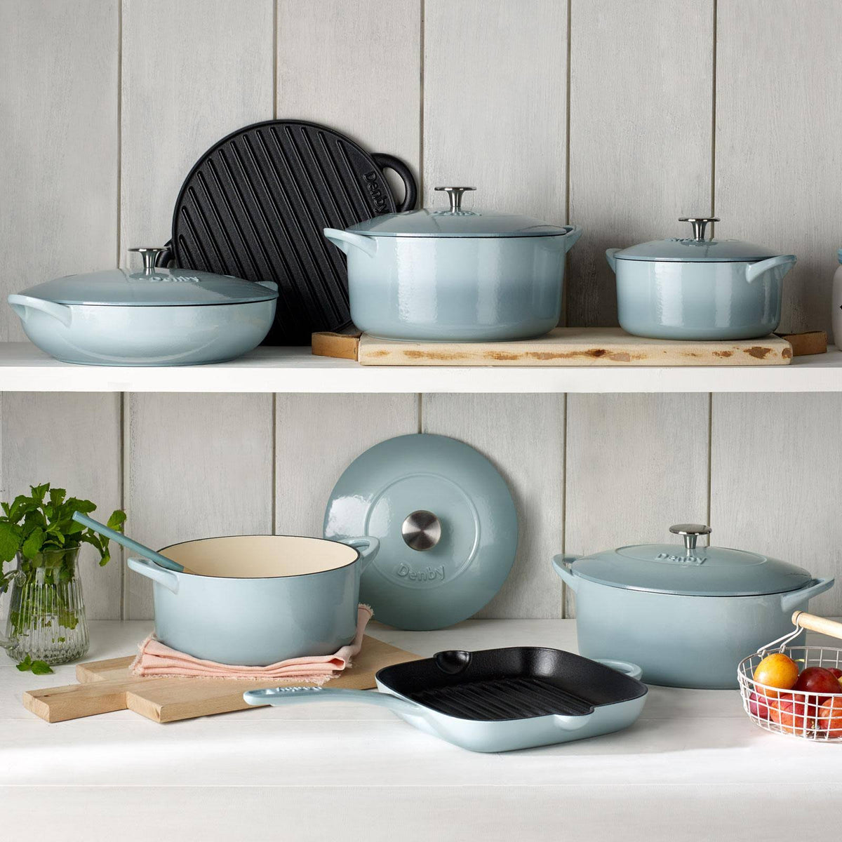 Blue Cast Iron Casserole Dish Y147