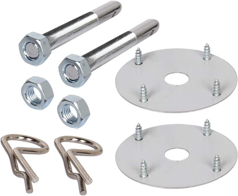 Chrome Steel Hood Pin Clip Kit 18 Pcs Pack of 2 X812766