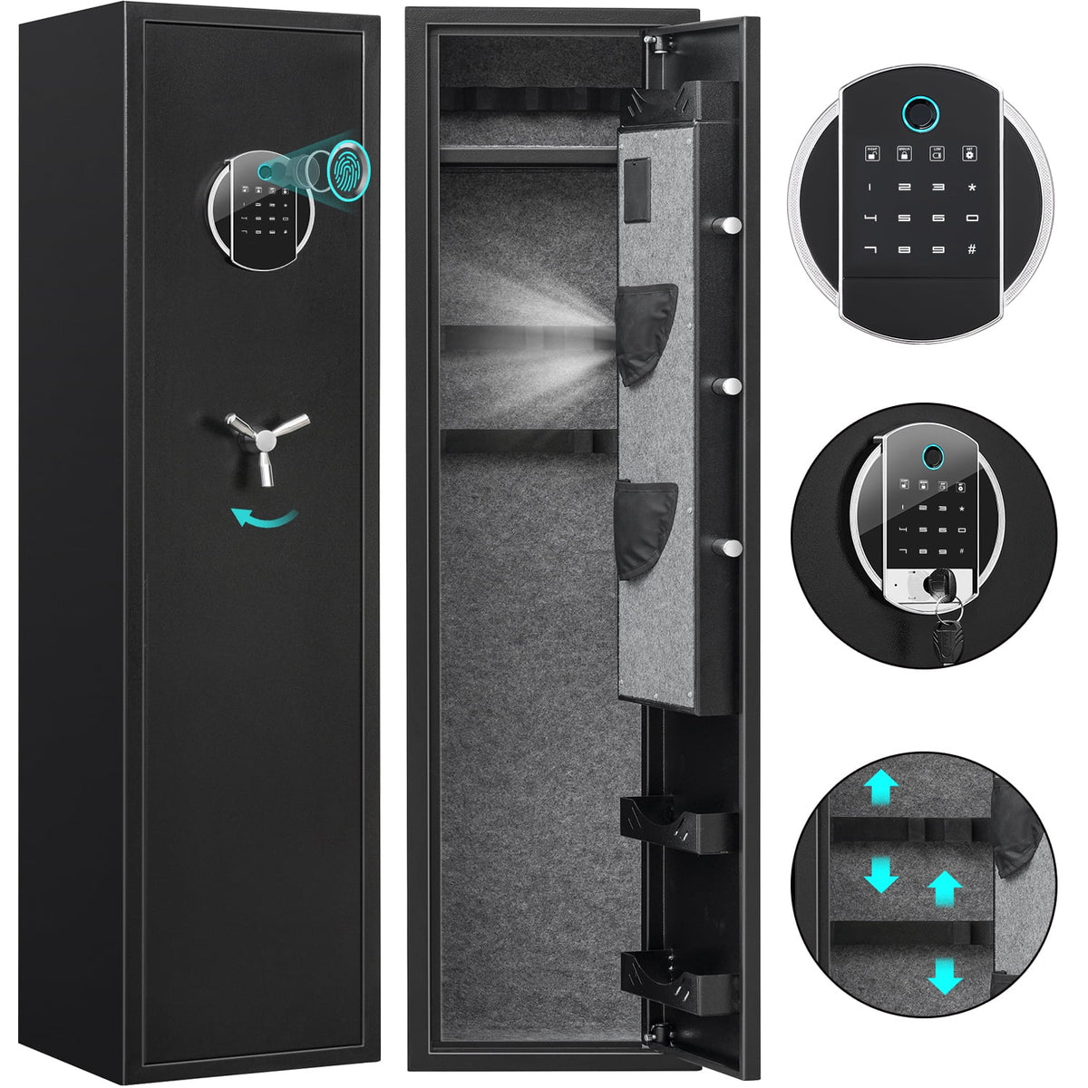Biometric Fingerprint 3-5 Gun Safe with Alarm System W942