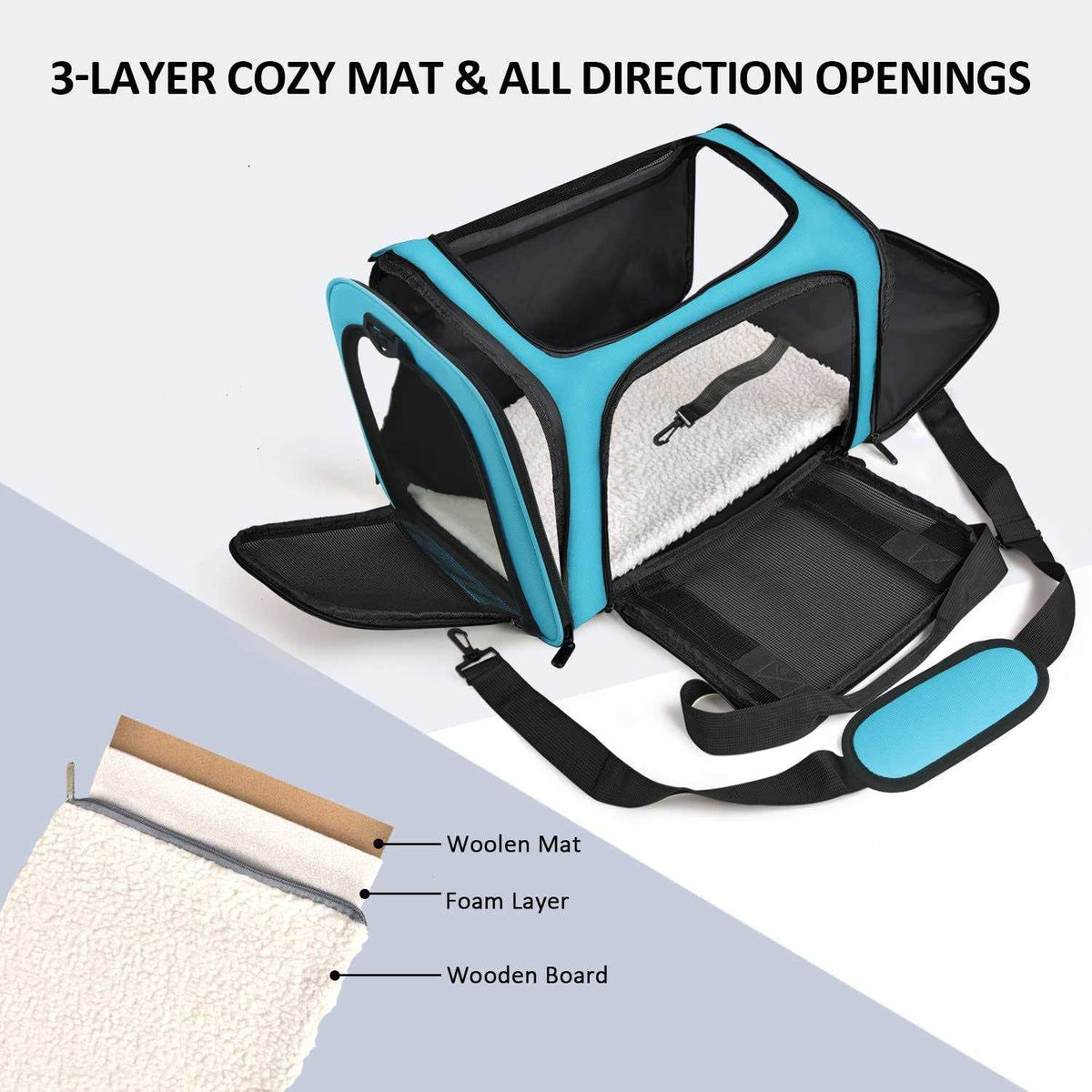 Cat Dog Pet Carrier for Small Medium Cats Puppies up to 15 Lbs P644458