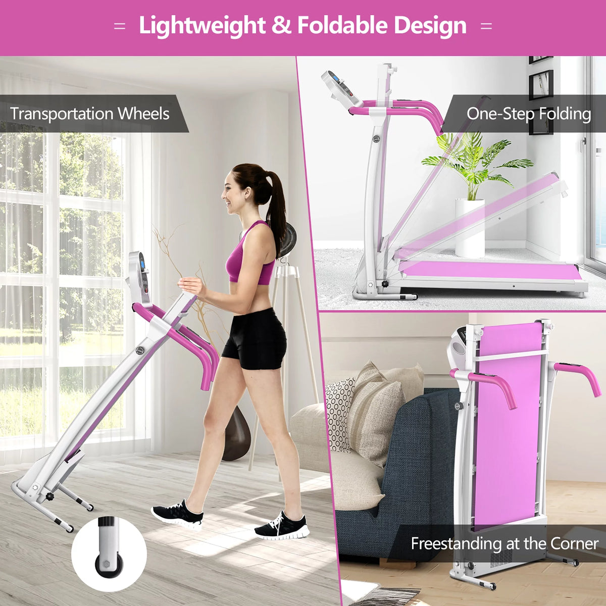 800W Folding Electric Treadmill V718