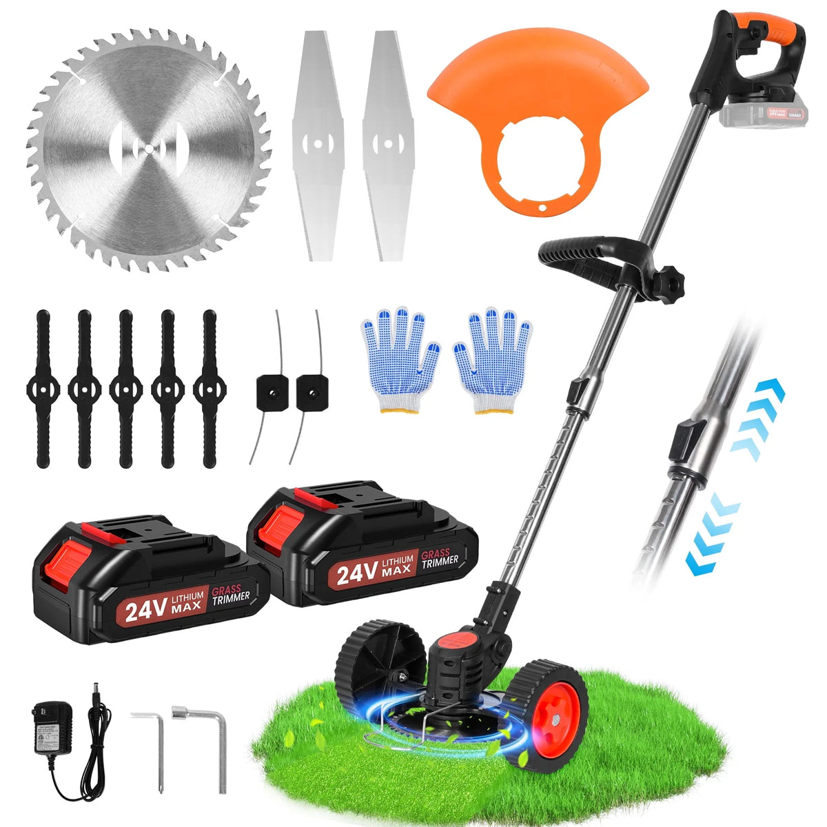 Cordless String Trimmer with 3 Cutting Blades Q9525