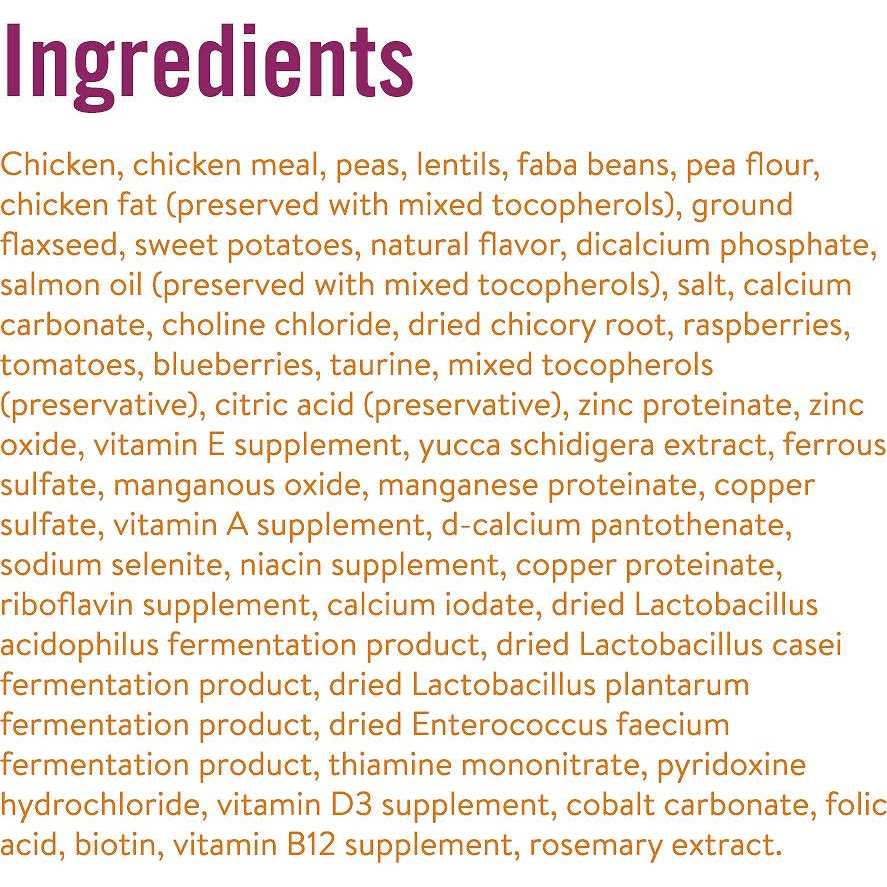 Grain Free Pea Sweet Potato Dry Dog Food Q90970