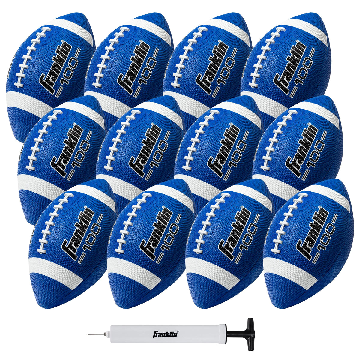 Junior Size Rubber Football 6 Pack with Pump F263125
