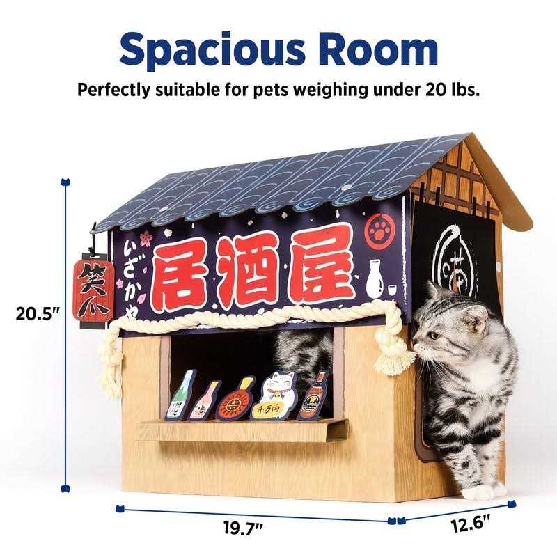 Large Sturdy Cardboard Cat House with Scratcher J3904