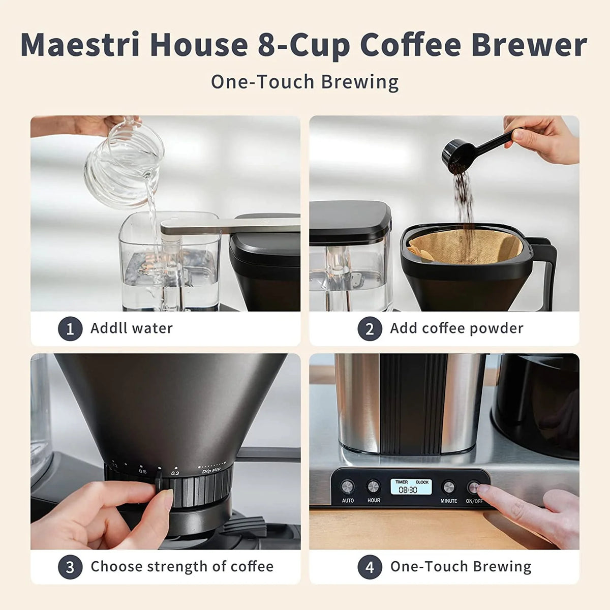 8-Cup Drip Coffee Maker with Warming Plate E4835