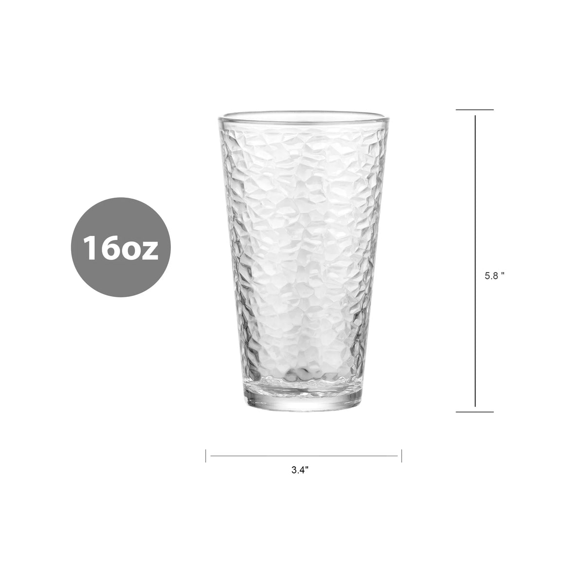 16 oz Set of 8 Drinking Glasses L71281