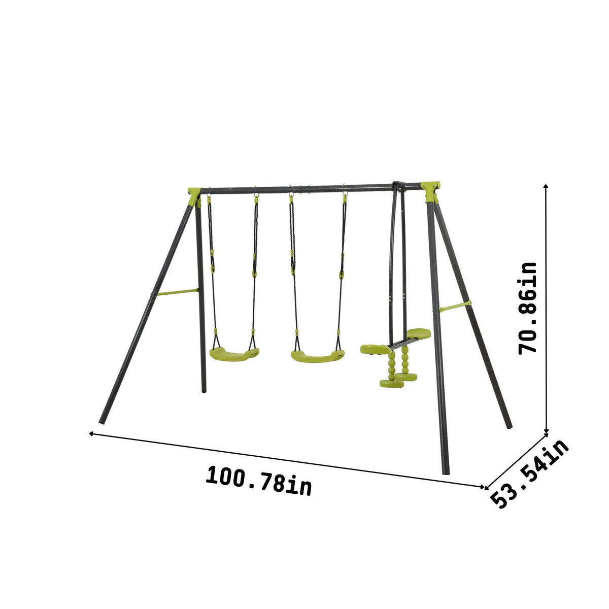 5 in 1 Metal Swing Set with Slide and Glider O232180