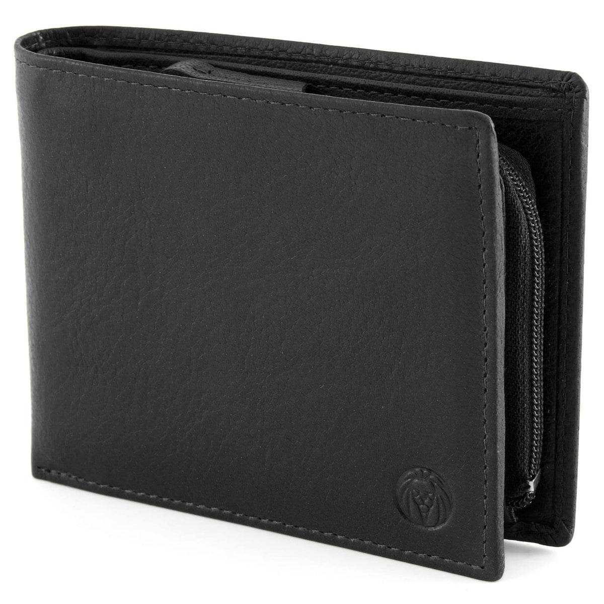 Black Inside Zip California Leather Wallet O577
