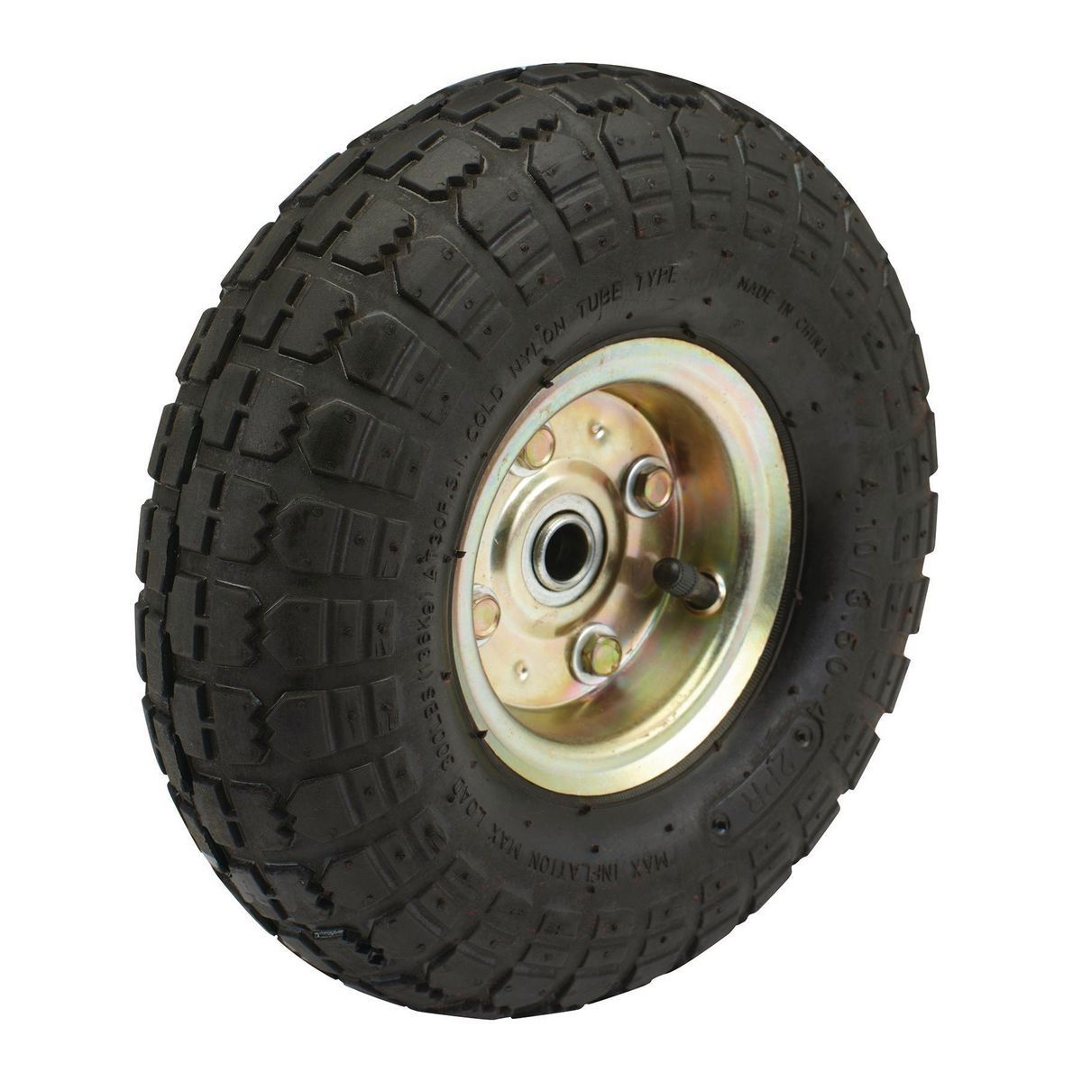 10 in. Pneumatic Tire with Gold Hub X10233