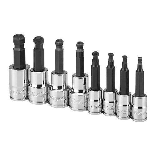 1/4 in. and 3/8 in. Drive SAE Ball Hex Socket Set, 8 Piece D8701