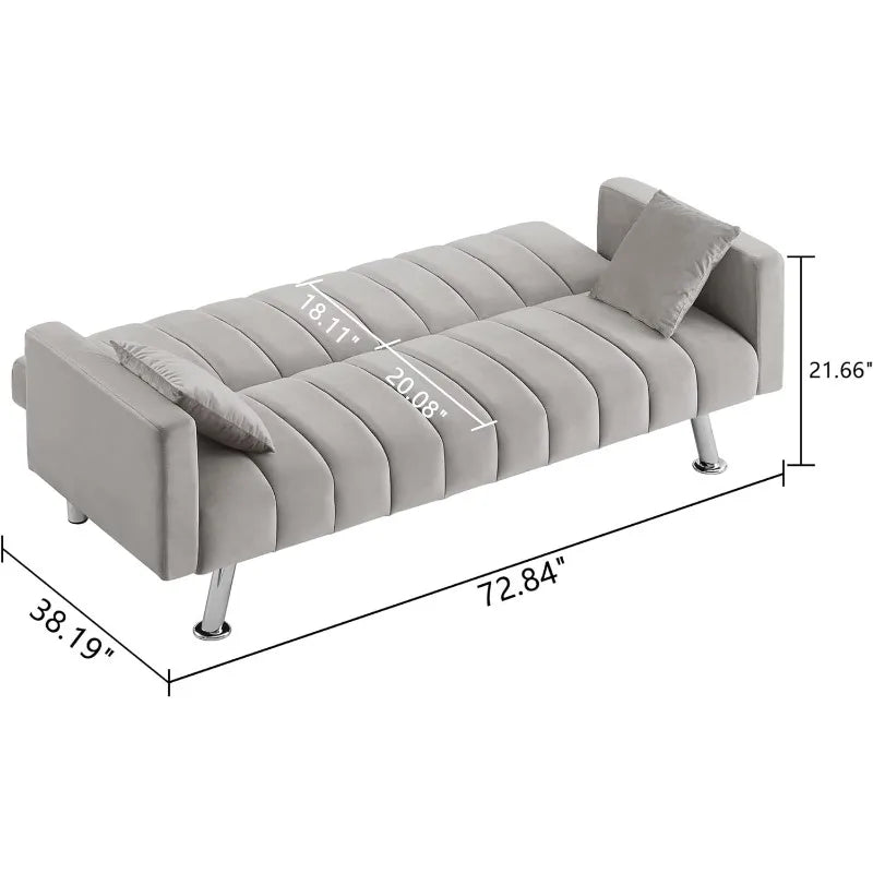 Convertible Sofa Bed with 2 Pillows N8105