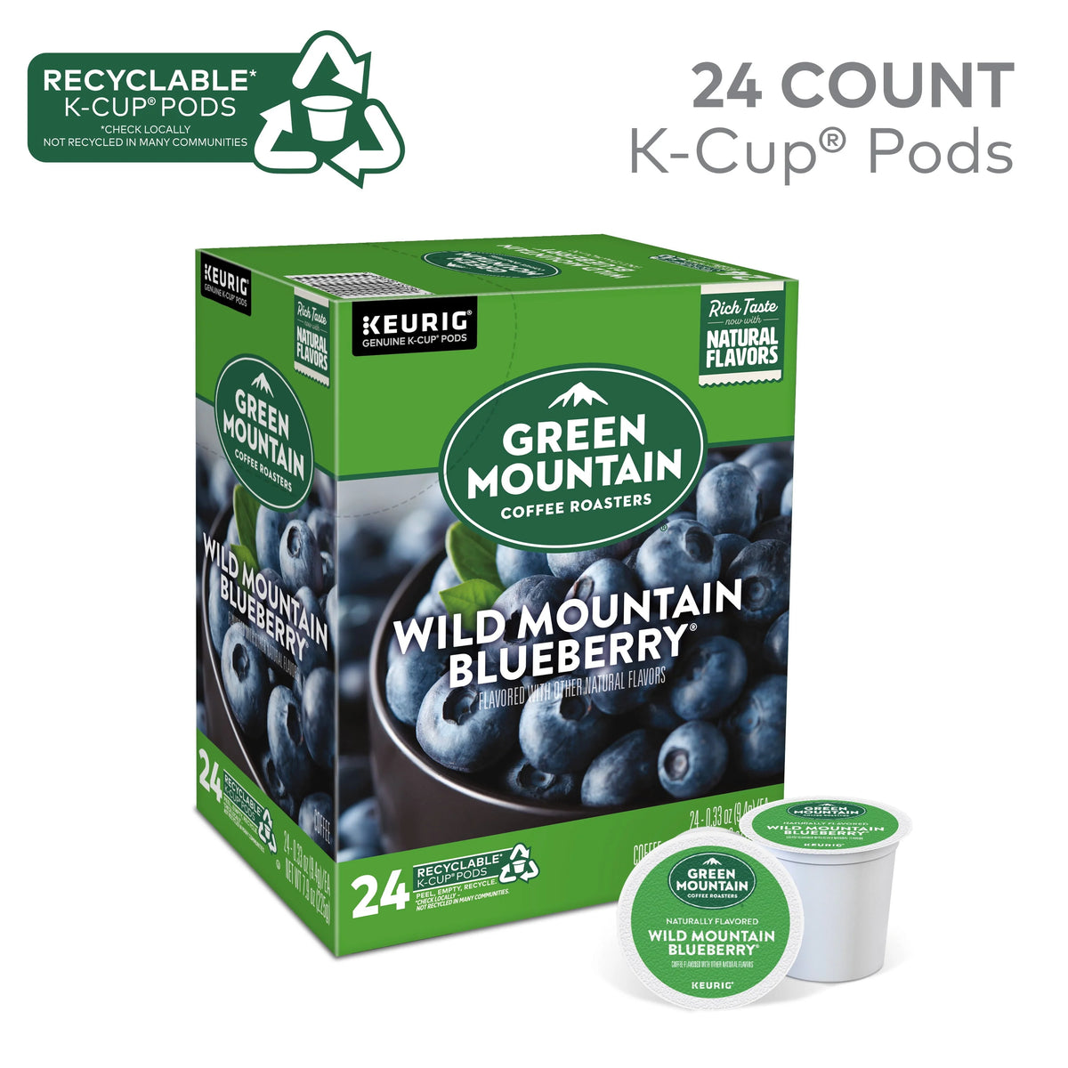 Light Roast Blueberry Coffee Pods 24 Count K9842
