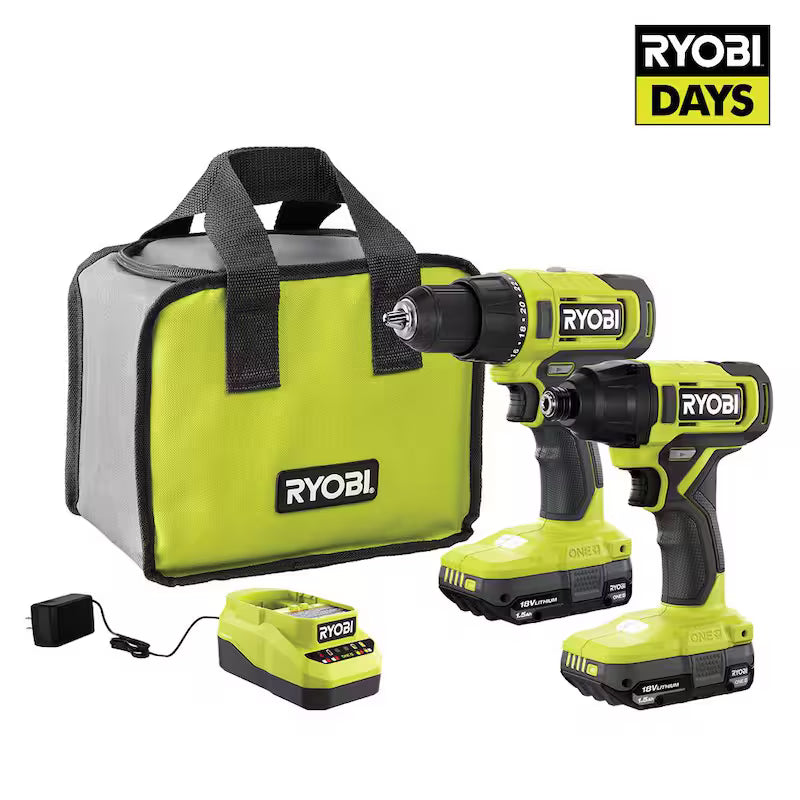 18V Cordless 2-Tool Combo Kit with Drill/Driver and Impact Driver I699837