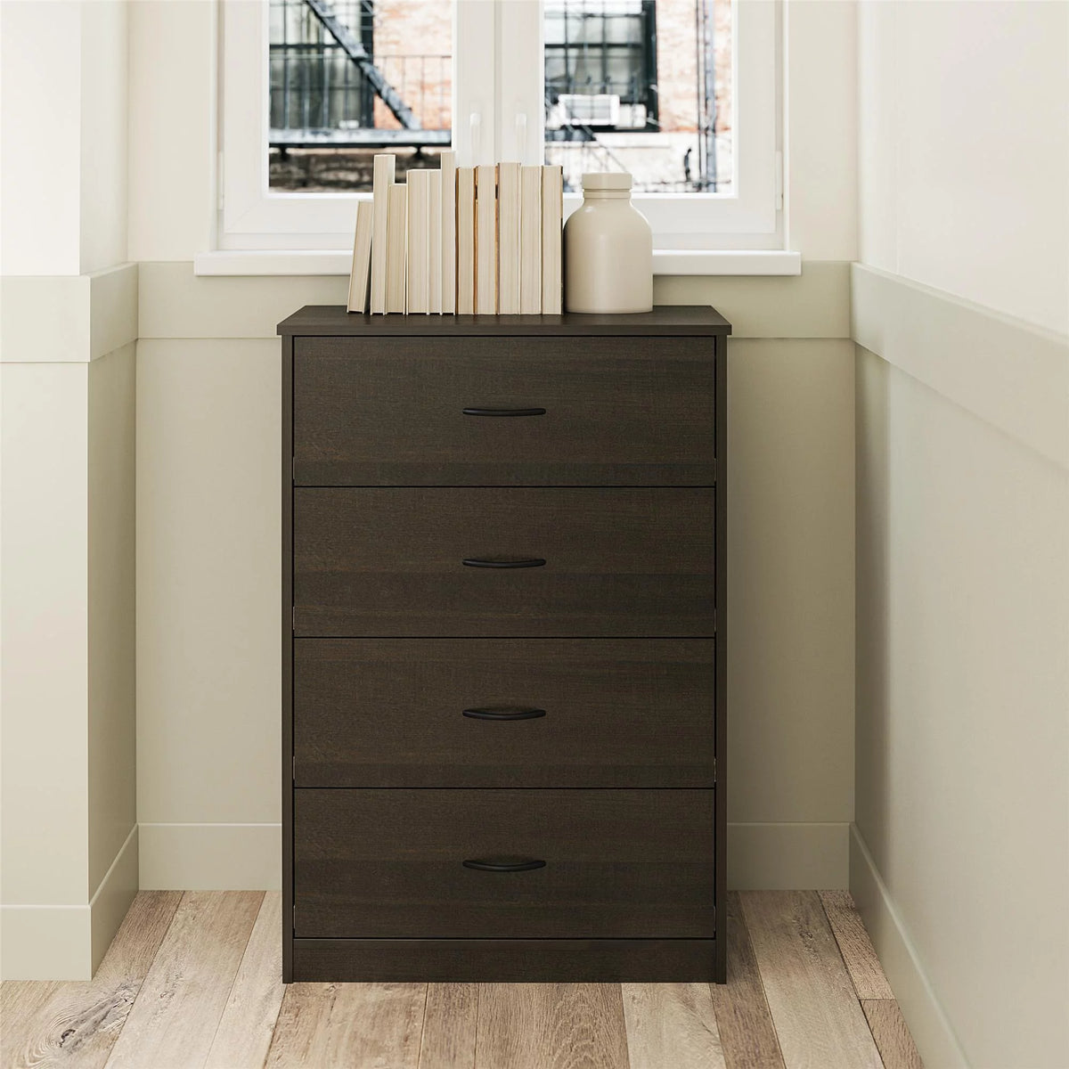 Black Oak 4 Drawer Dresser H387