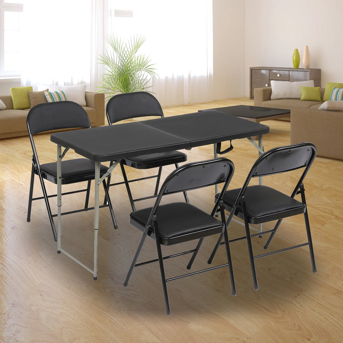 Black 4 Pack Folding Chairs D948