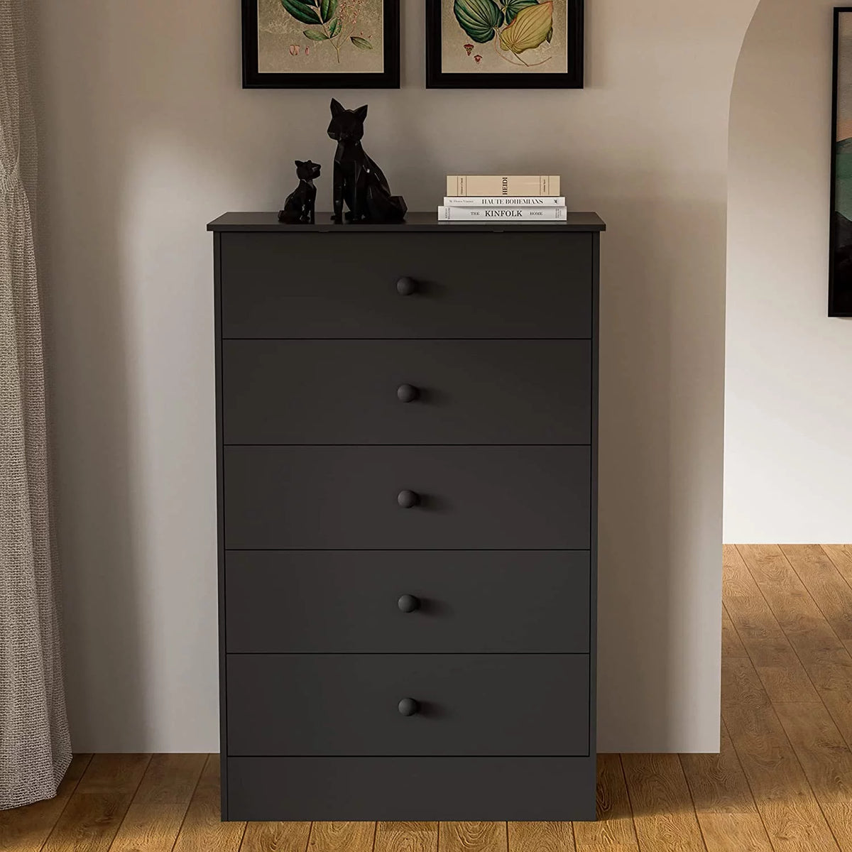 Black 5 Drawer Dresser O587