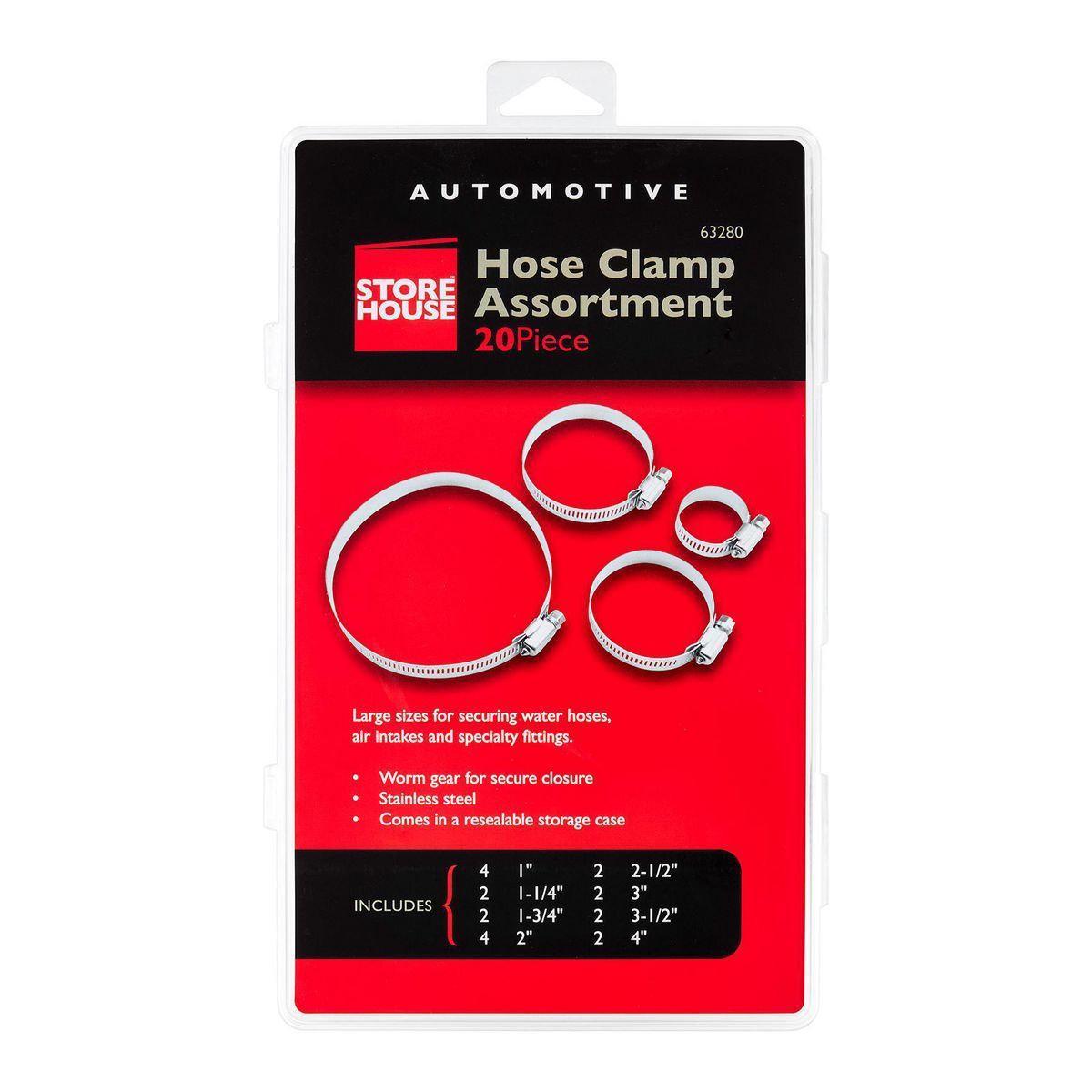Large Hose Clamp Assortment, 20 Piece W750510