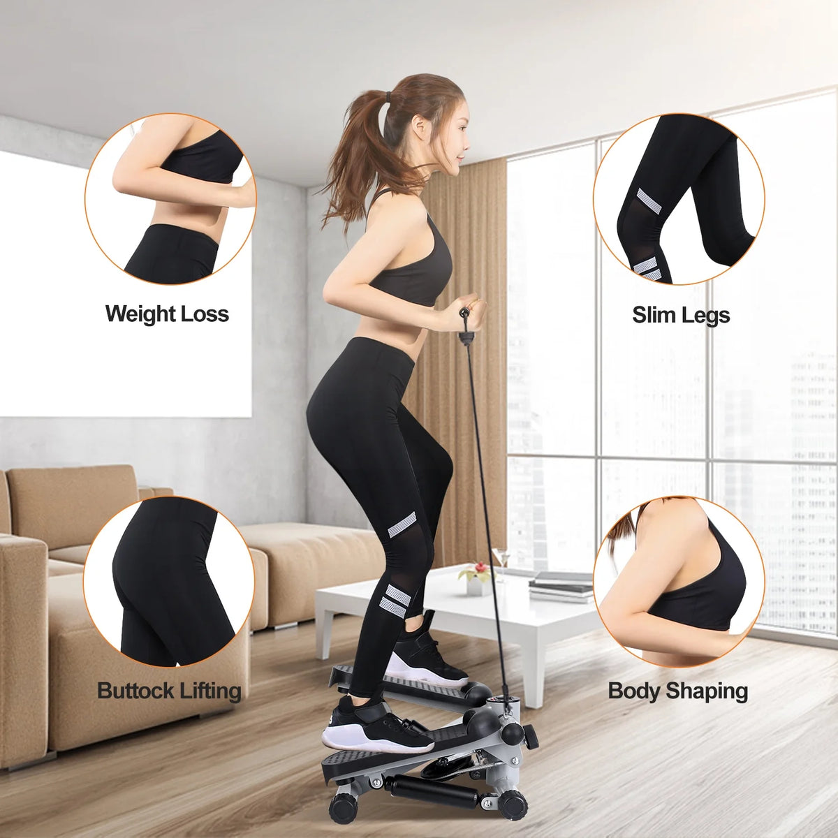 Mini Fitness Stepper with LCD Monitor Gray D43772