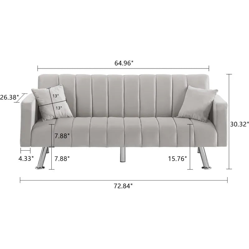Convertible Sofa Bed with 2 Pillows N8105