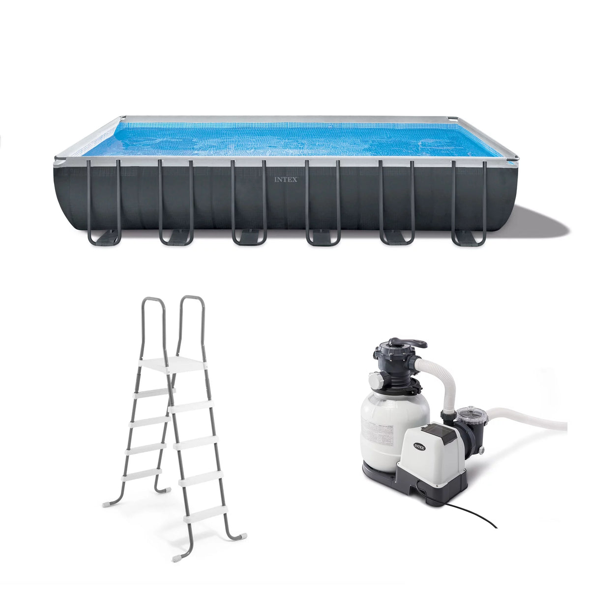 24' x 12' x 52 Rectangular Frame Swimming Pool Set with Pump U399399