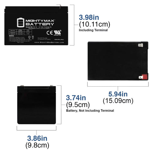 12V 15AH Battery 2 Pack C273235