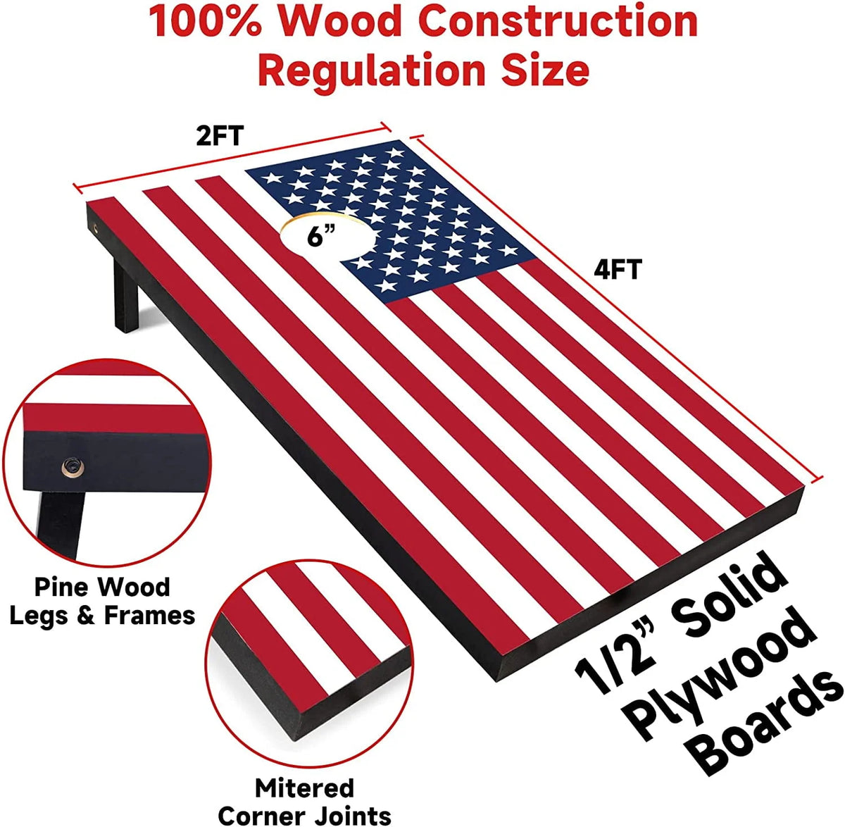 American Flag Cornhole Boards Set O146032