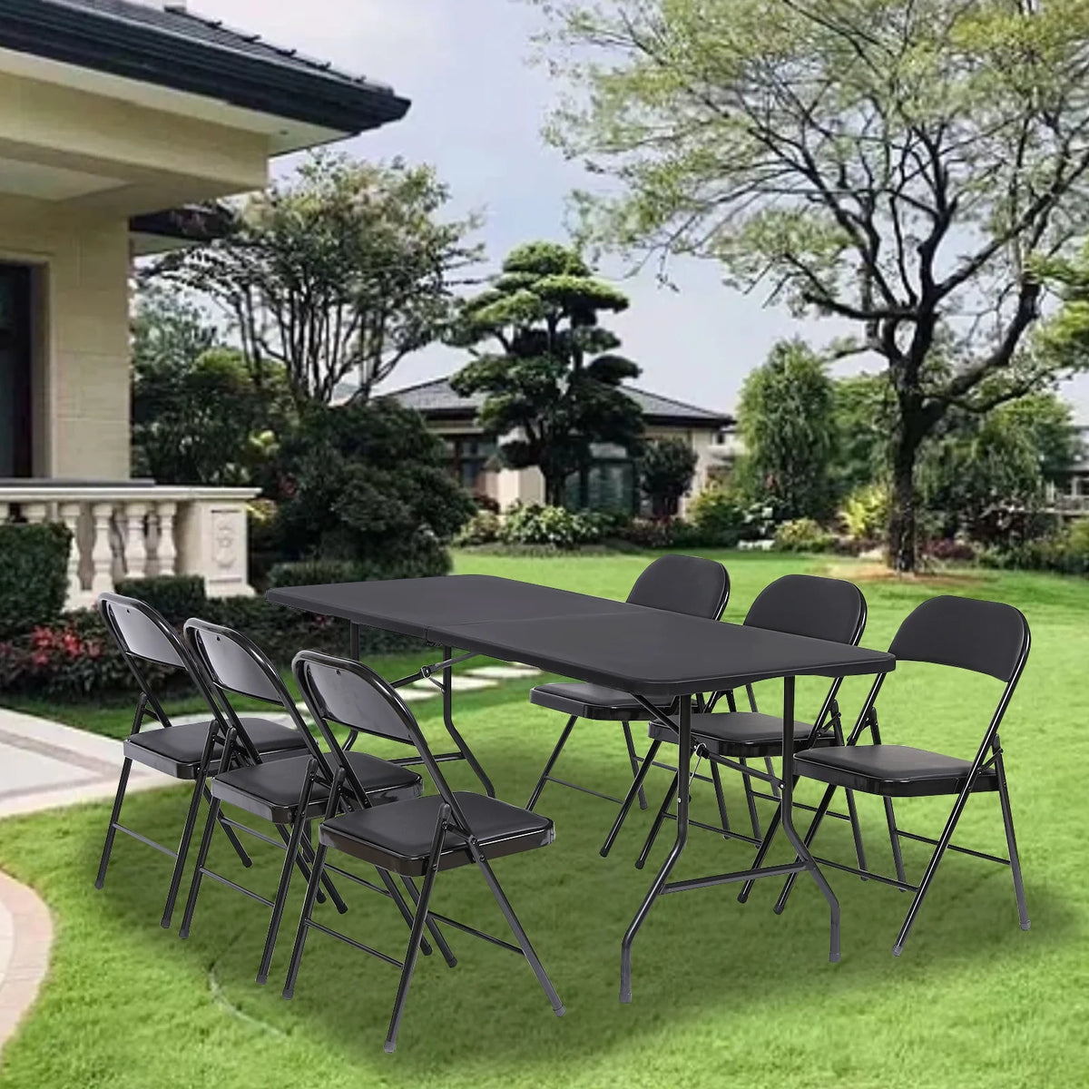 Black 4 Pack Folding Chairs D948