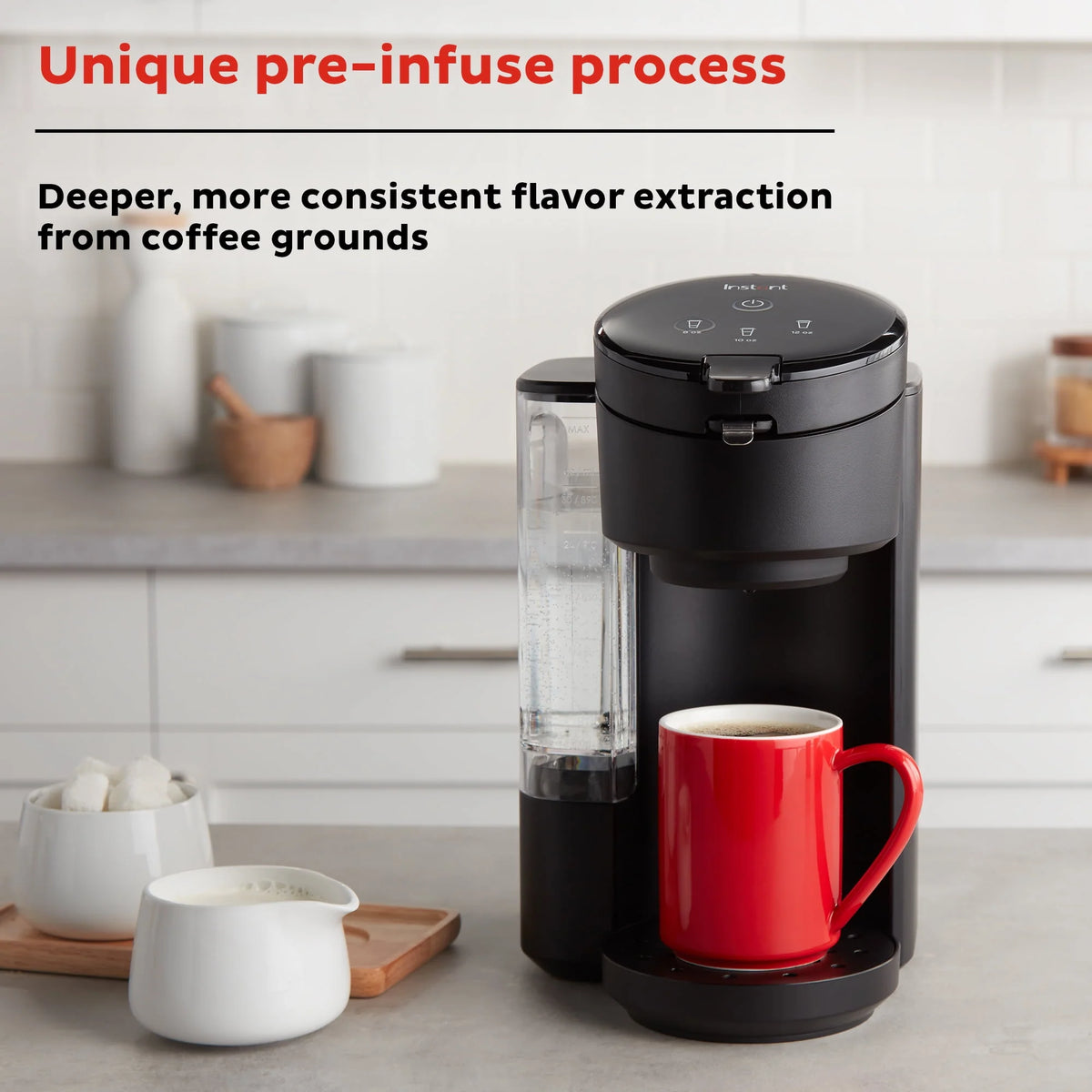 2-in-1 Single Serve Coffee Maker for K-Cup Pods and Ground Coffee, Black R464