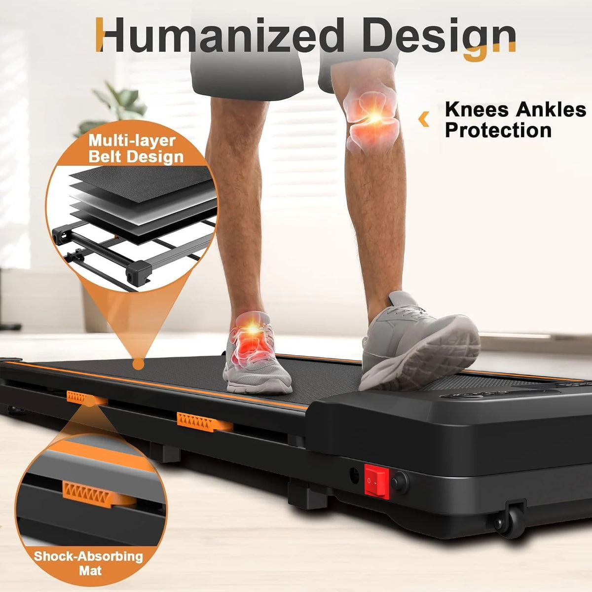 2 in 1 Under Desk Treadmill with Remote Control and LED Display W42707