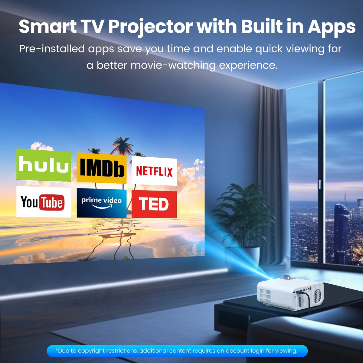 8500L Native 1080P 5G WiFi Bluetooth Projector H263