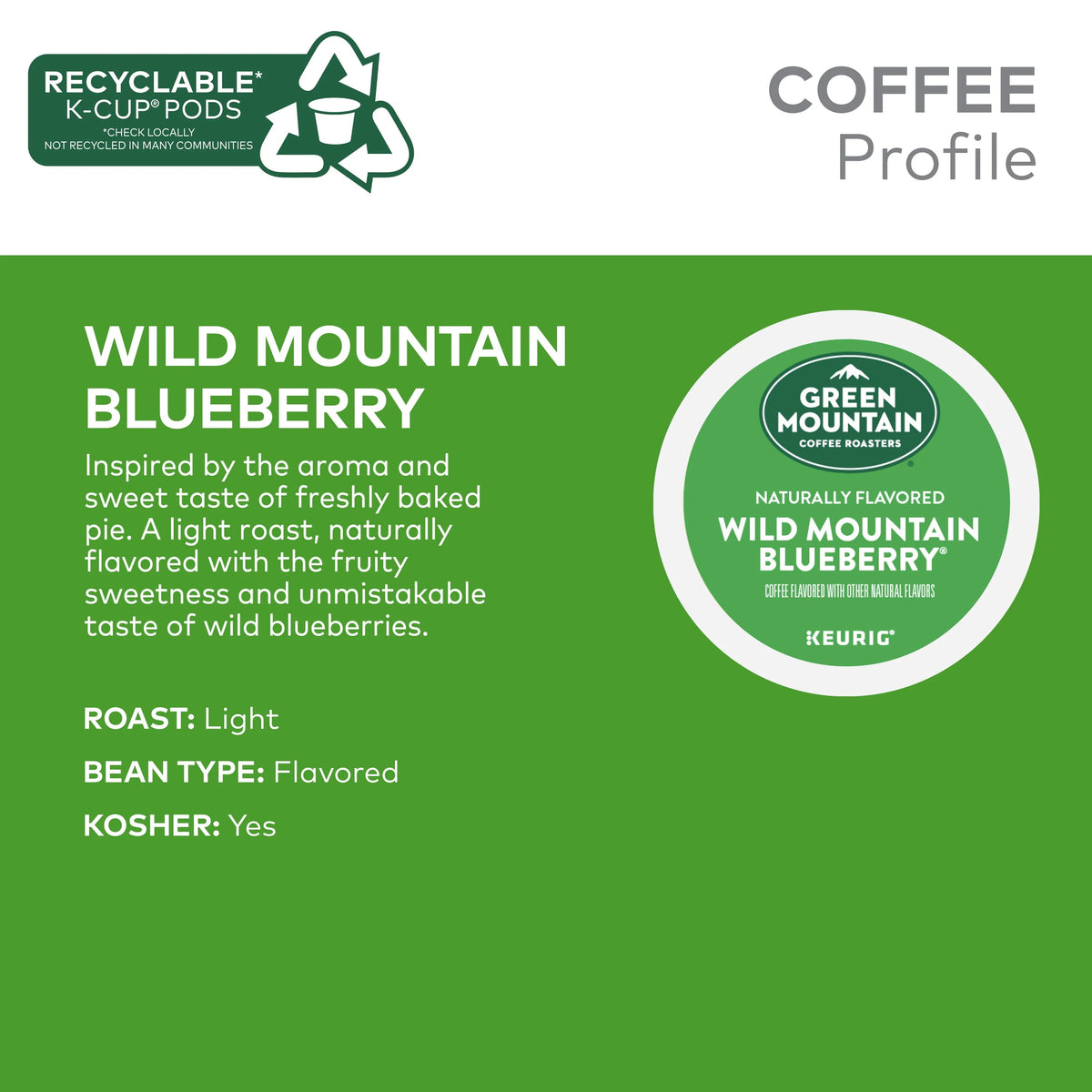 Light Roast Blueberry Coffee Pods 24 Count K9842
