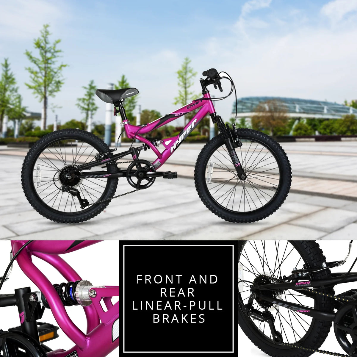 20 Girl's Mountain Bike for Kids, Magenta O1326