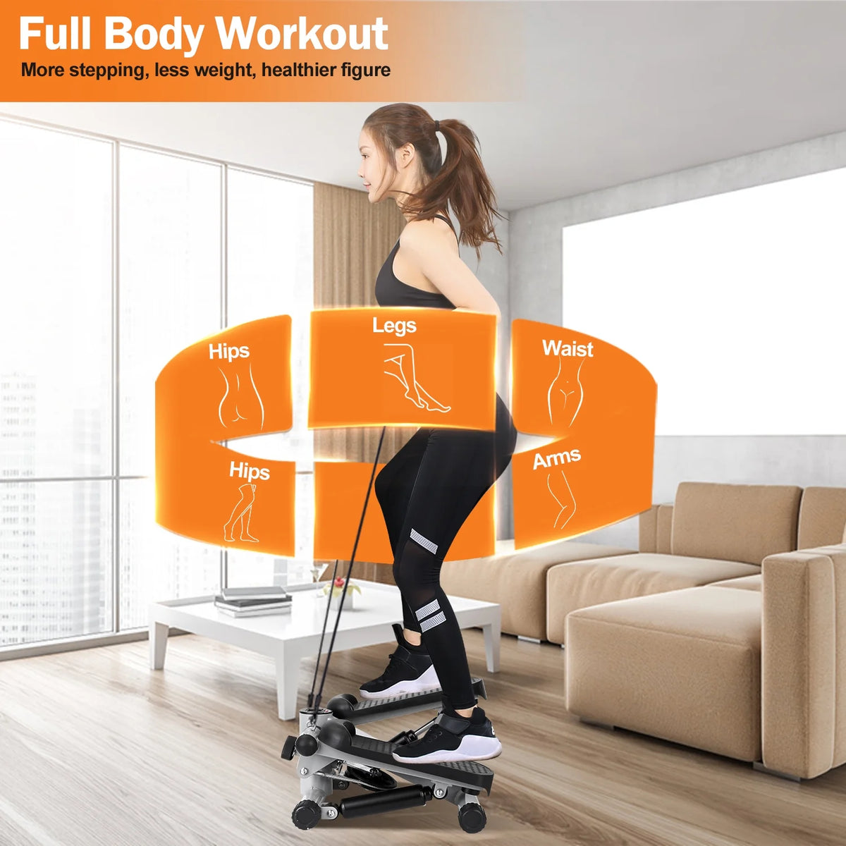Mini Fitness Stepper with LCD Monitor Gray D43772