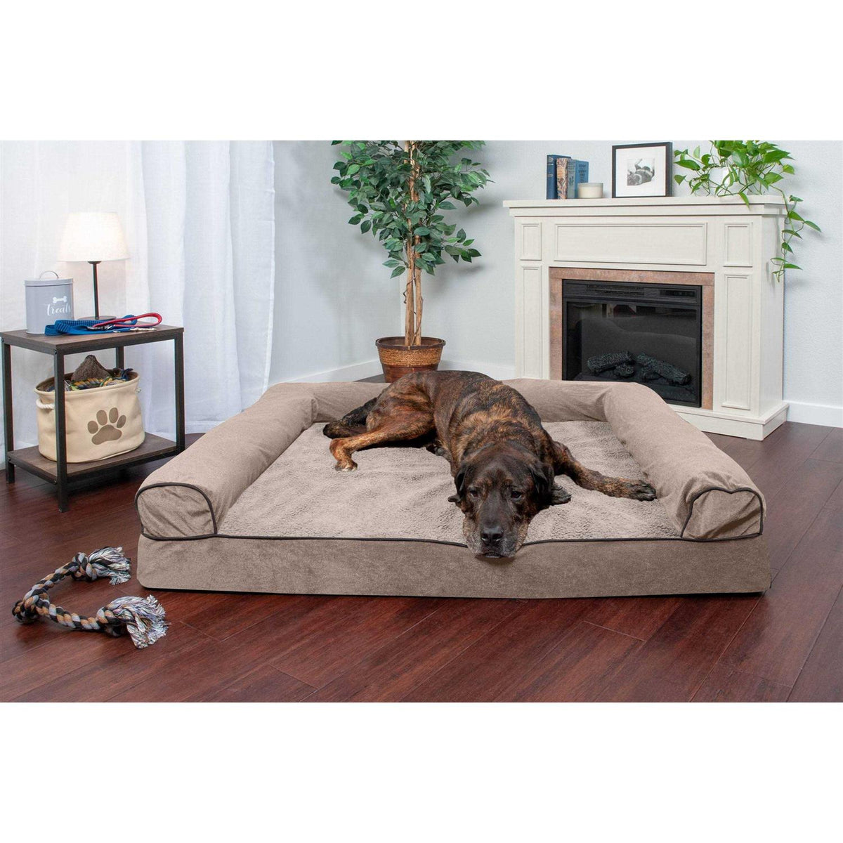 Faux Fleece Chenille Sofa Pet Bed E14554