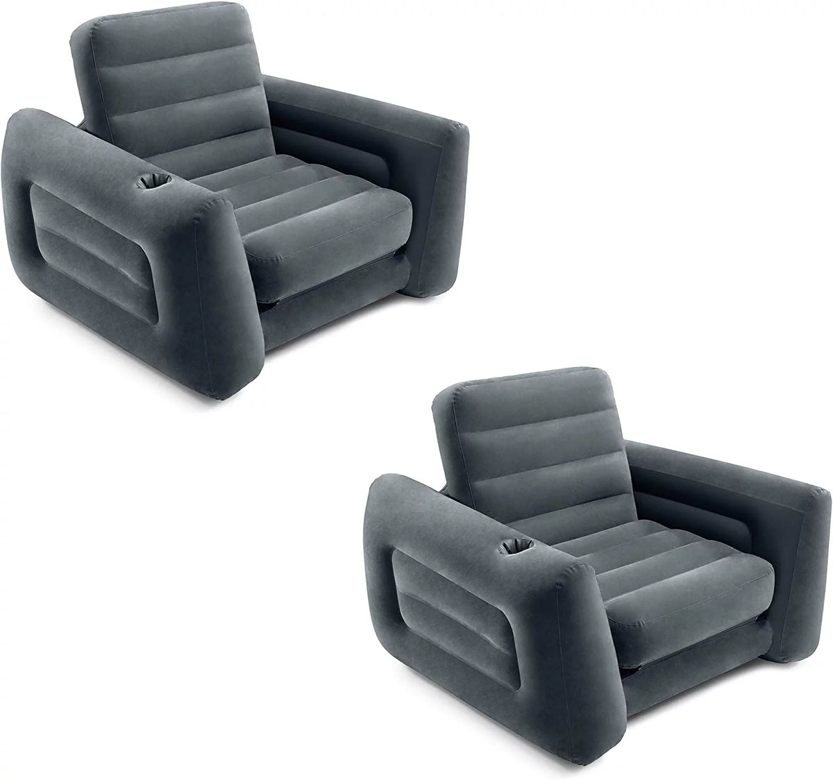 Inflatable Pull-Out Sofa Chair Sleeper Air Bed Mattress Twin Sized 2 Pack P306