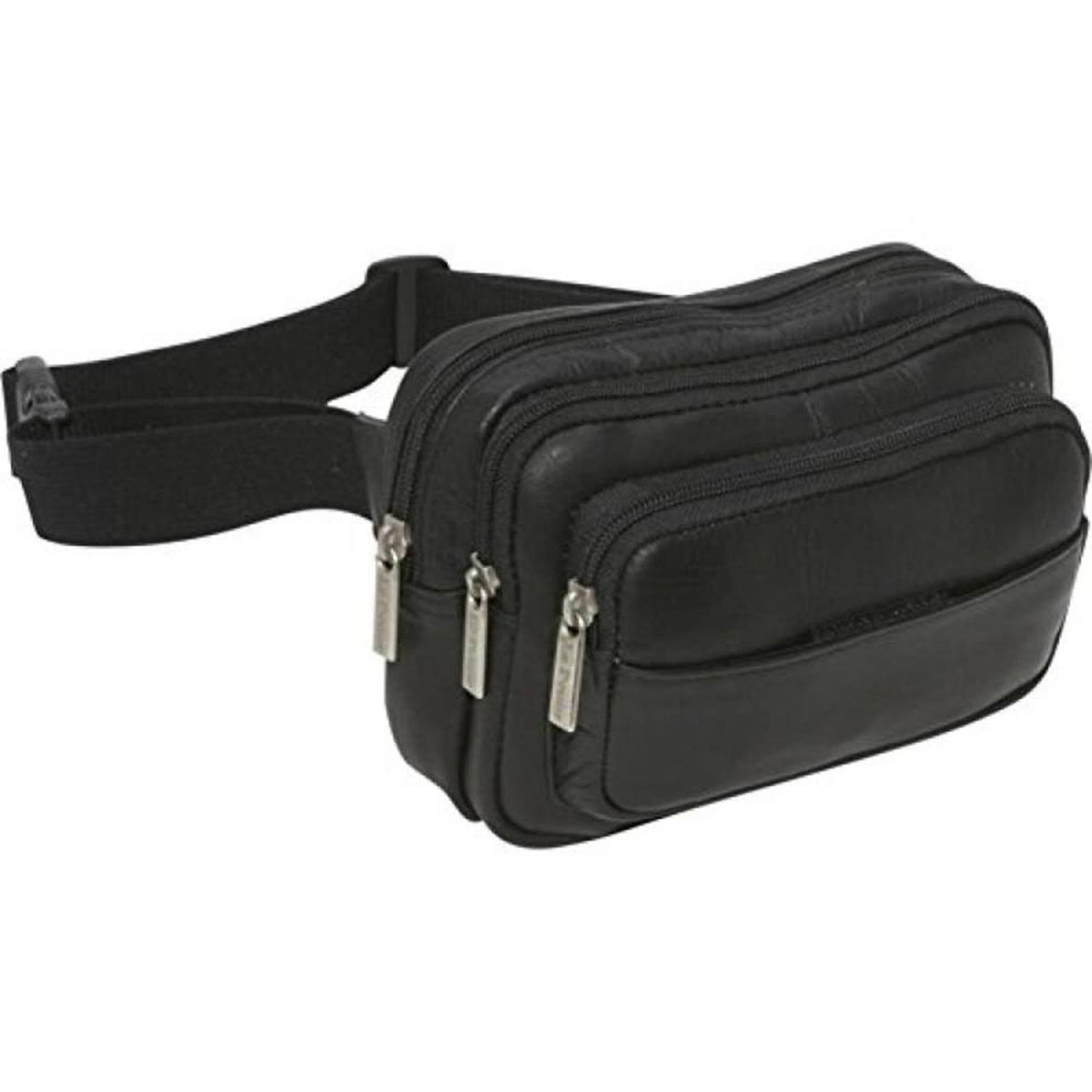 Leather Four Compartment Waist Bag Black Q54628
