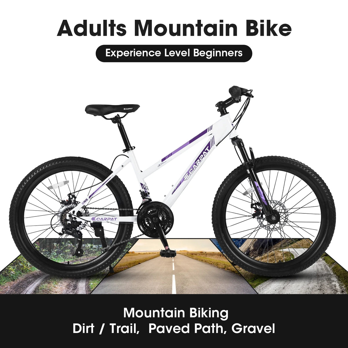24 inch Mountain Bike with Dual Disc Brakes White W651031