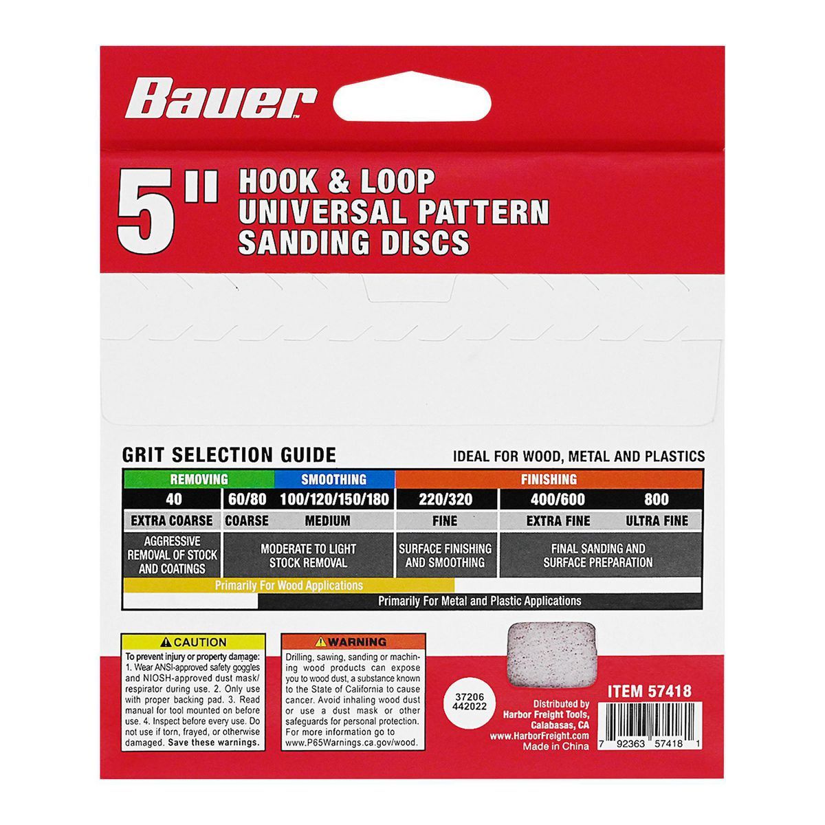 5 in. 120 Grit Hook and Loop Sanding Discs, 5 Pack Q5585