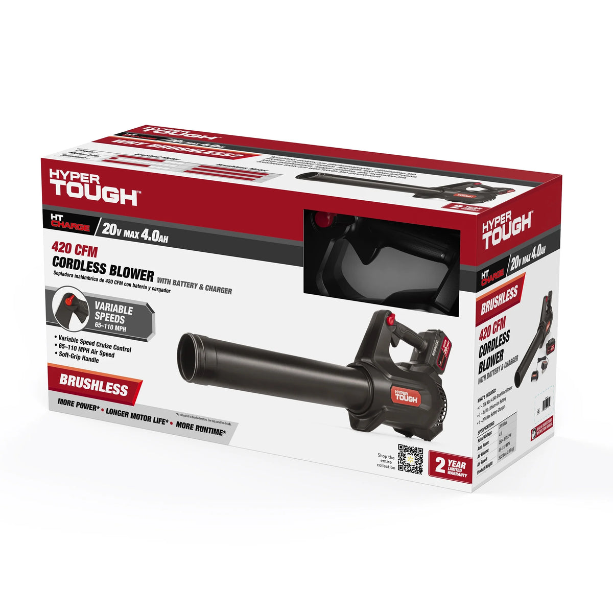 20V Max 110 mph 420 Cfm 4.0Ah Brushless Handheld Battery Blower T5967