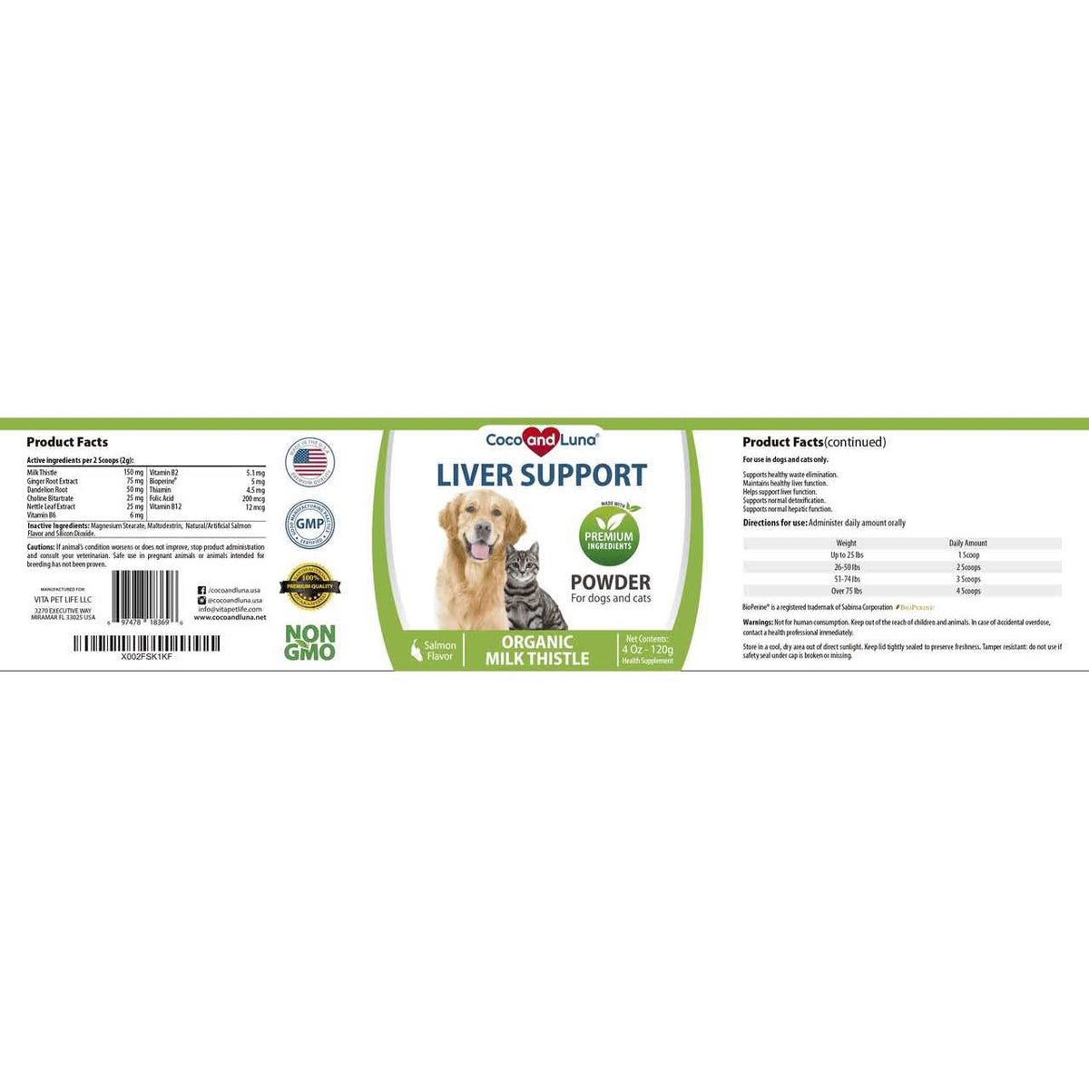 Milk Thistle for Cats 4oz Powder O2443