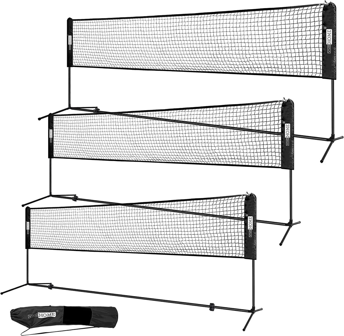 Adjustable Outdoor Badminton Net Set with Carry Bag D68797