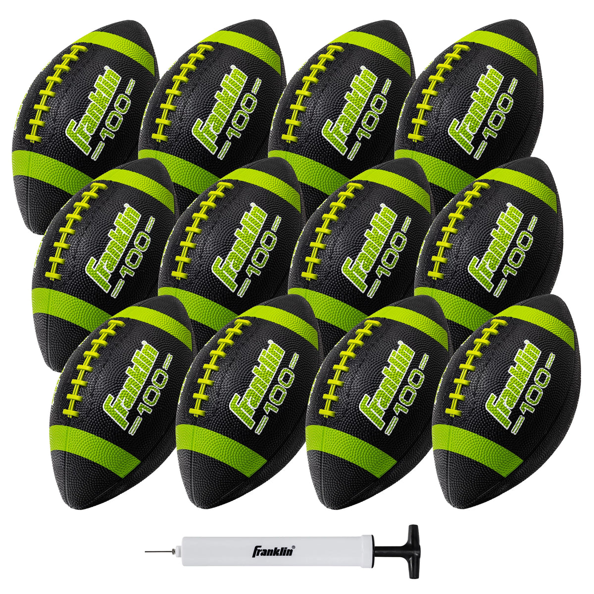 Junior Size Rubber Football 6 Pack with Pump O134148