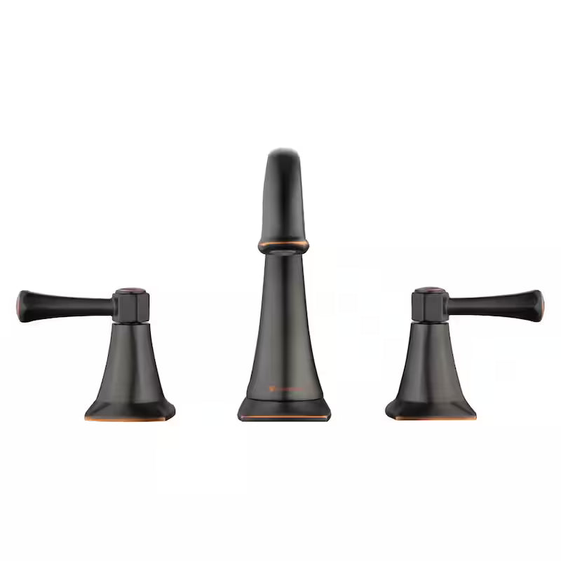 8 in. Widespread Double-Handle High-Arc Bathroom Faucet in Bronze L779587