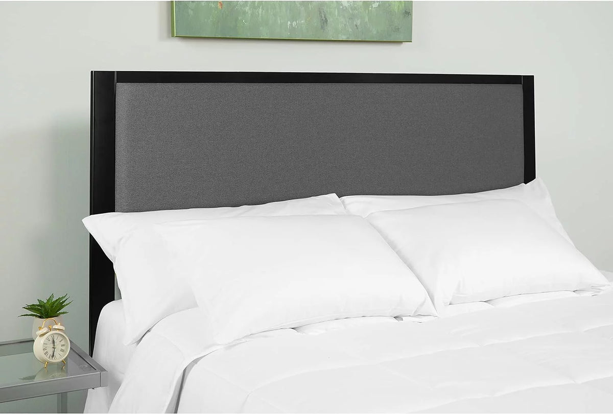 Dark Gray Upholstered Metal Panel Headboard Z354